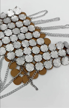 details of silvery Men’s Discotheque Armor Chain Harness – pridevoyageshop.com – gay men’s harness, lingerie and fetish wear