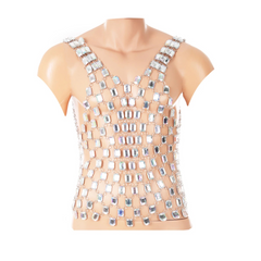 details of top Men’s Diamond Starlight Chain Tank – pridevoyageshop.com – gay men’s harness, lingerie and fetish wear