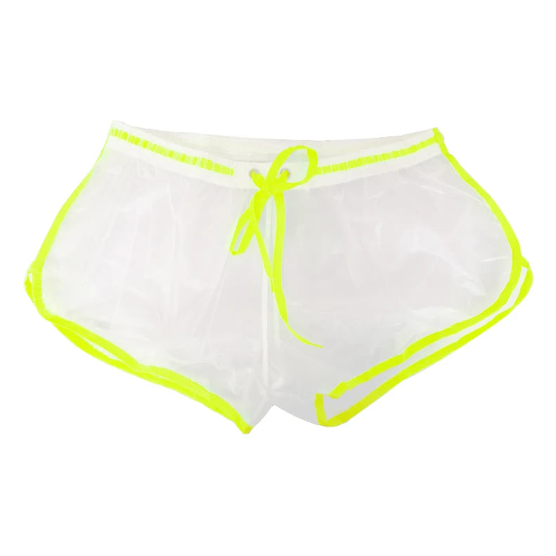 details of transparent Men’s Beach Shock Transparent Sheer Swim Trunks – pridevoyageshop.com – gay men’s sexy swim briefs, trunks, board shorts, and bikinis