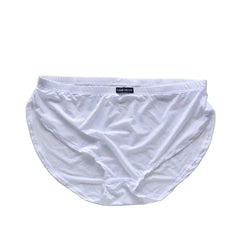 details of white D.M Men’s Drama Snack Brief – pridevoyageshop.com – gay men’s sexy swim briefs, trunks, board shorts, and bikinis