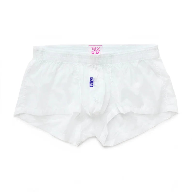 details of white DM Men’s Airdrop Low-Rise Sheer Boxers – pridevoyageshop.com – gay men’s sexy swim briefs, trunks, board shorts, and bikinis