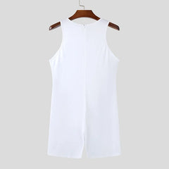 details of white Ground Zero Geo-Panel Singlet – pridevoyageshop.com – gay men’s harness, lingerie and fetish wear