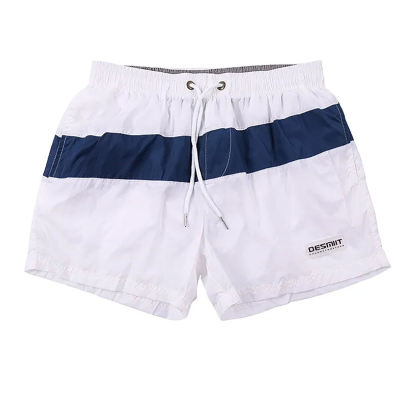 details of white Men’s Block Party Volley Swim Short – pridevoyageshop.com – gay men’s sexy swim briefs, trunks, board shorts, and bikinis