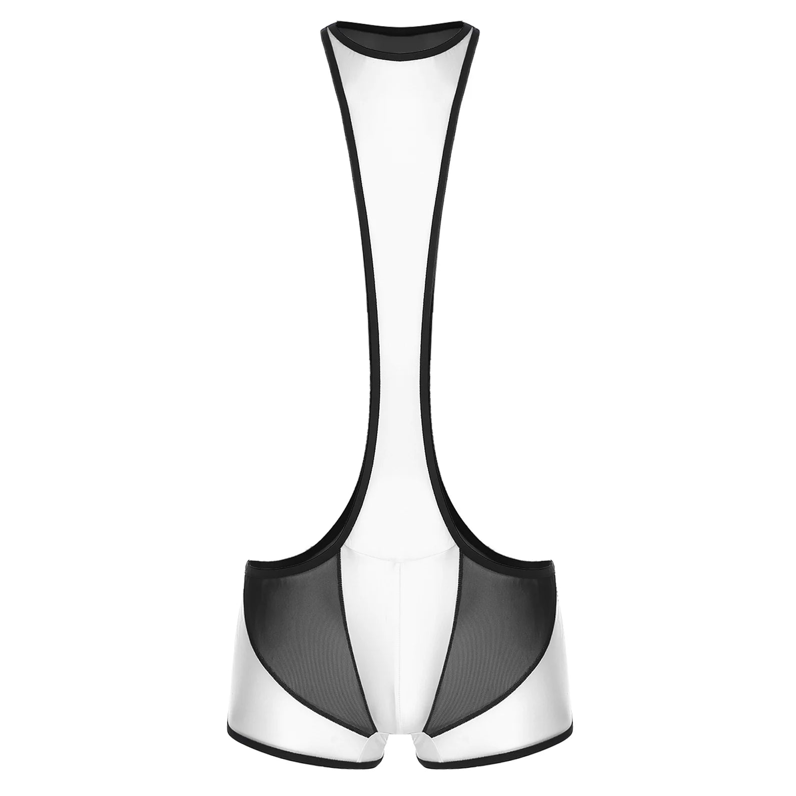 details of white Men’s Glimpse Cutout Mesh Singlet – pridevoyageshop.com – gay men’s harness, lingerie and fetish wear