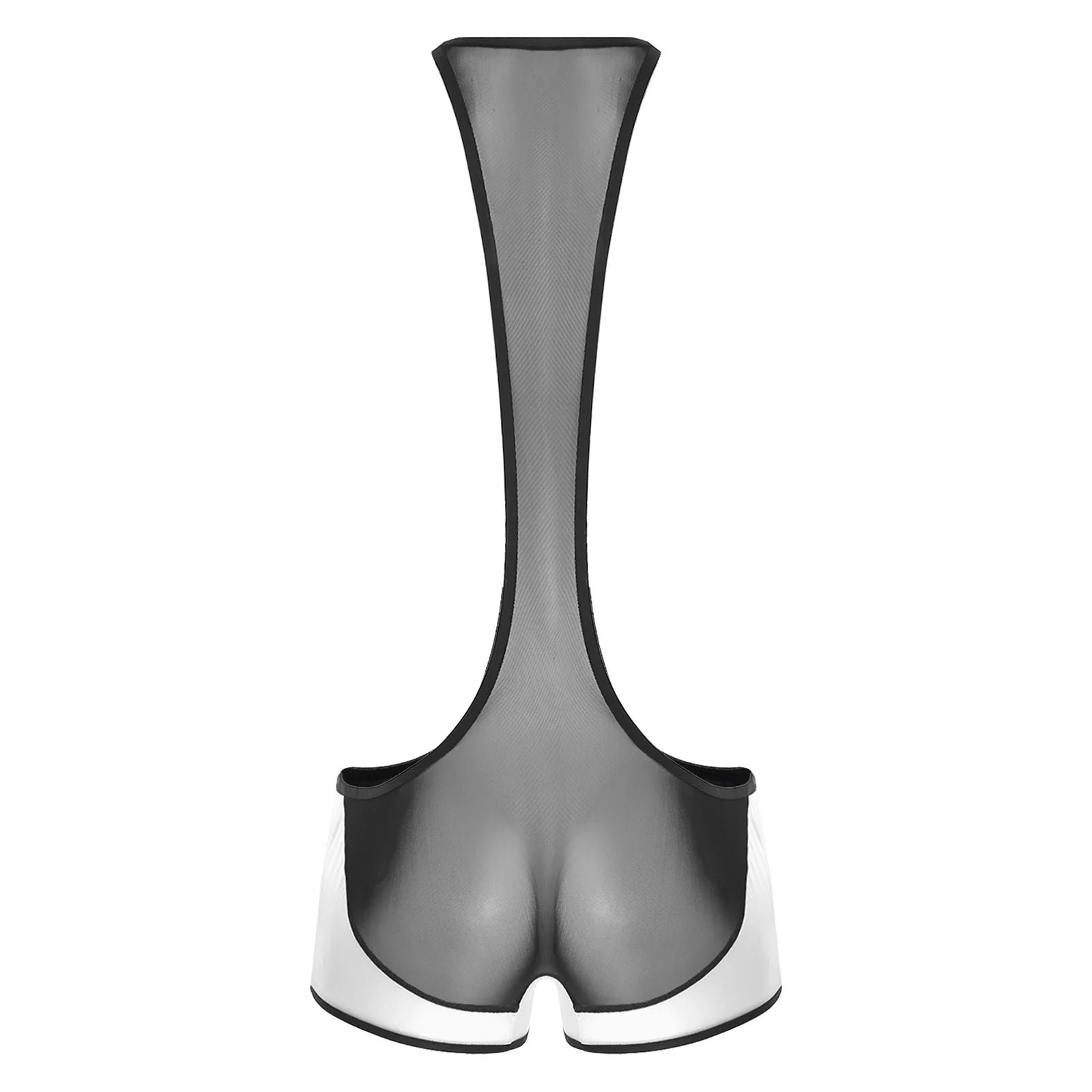 details of white Men’s Glimpse Cutout Mesh Singlet – pridevoyageshop.com – gay men’s harness, lingerie and fetish wear