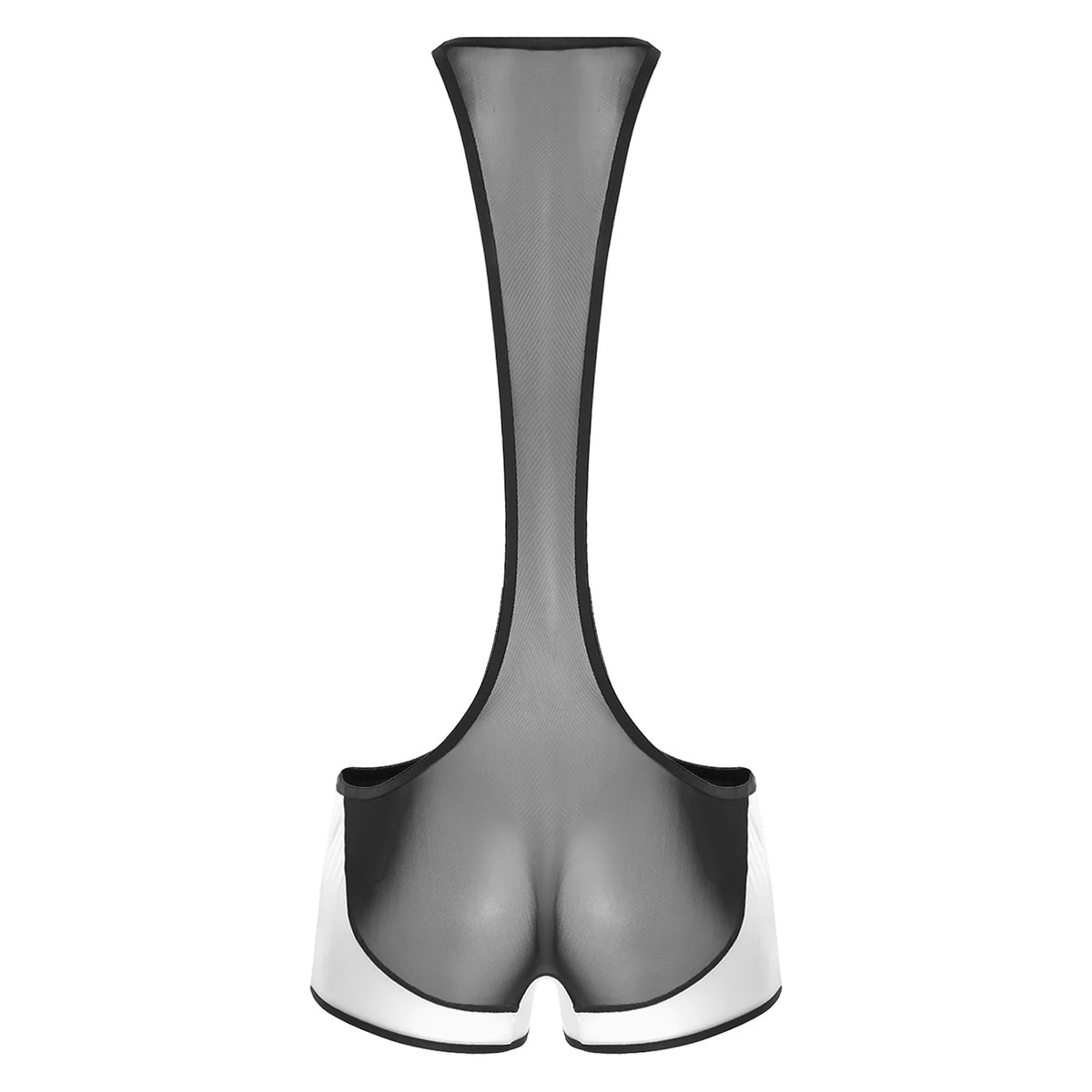 details of white Men’s Glimpse Cutout Mesh Singlet – pridevoyageshop.com – gay men’s harness, lingerie and fetish wear