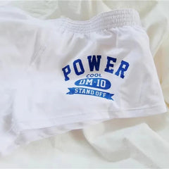details of white Men’s Hunt Mode Low-Rise Gym Shorts – pridevoyageshop.com – gay men’s sexy swim briefs, trunks, board shorts, and bikinis