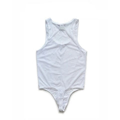 details of white Power Tank Mesh Bodysuit – pridevoyageshop.com – gay men’s harness, lingerie and fetish wear
