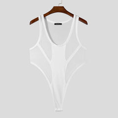 details of white South Beach Deco Sheer Leotard – pridevoyageshop.com – gay men’s harness, lingerie and fetish wear