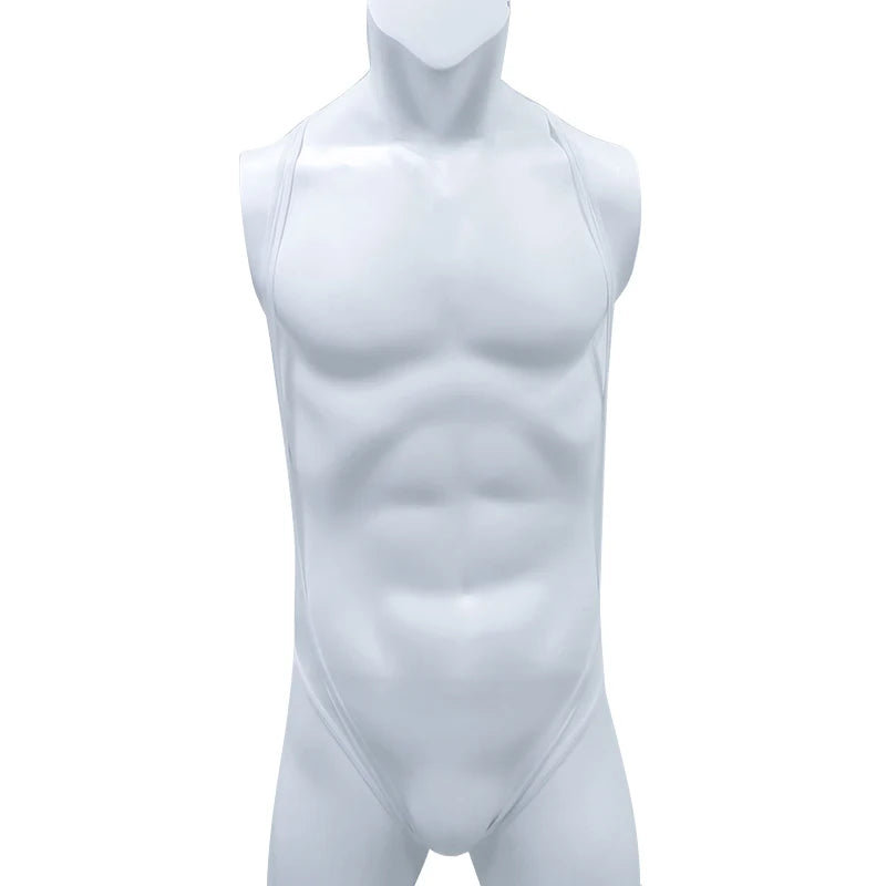 details of white The Rigging Sling Singlet – pridevoyageshop.com – gay men’s harness, lingerie and fetish wear