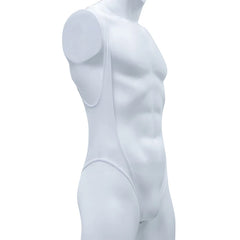 details of white The Rigging Sling Singlet – pridevoyageshop.com – gay men’s harness, lingerie and fetish wear