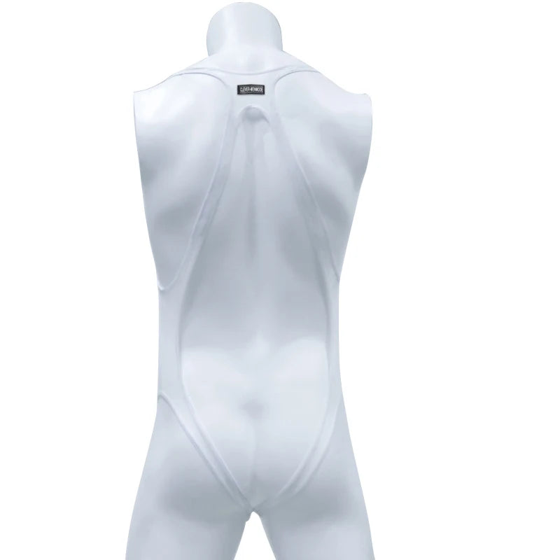details of white The Rigging Sling Singlet – pridevoyageshop.com – gay men’s harness, lingerie and fetish wear
