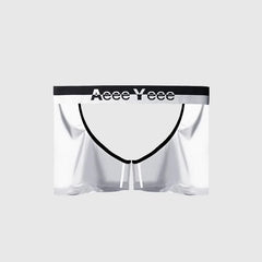 details of white boxer Men’s Outlaw Open-Back Chaps Boxer Briefs – pridevoyageshop.com – gay men’s sexy swim briefs, trunks, board shorts, and bikinis