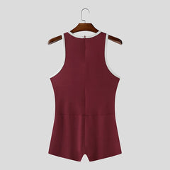details of wine red Men’s Ace Contrast-Trim Bodysuit – pridevoyageshop.com – gay men’s harness, lingerie and fetish wear