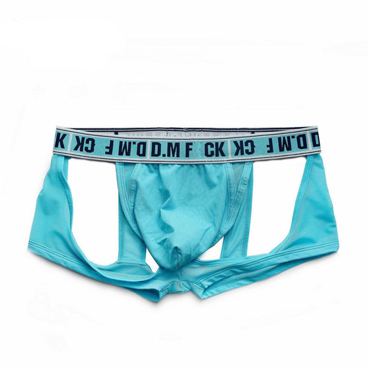 blue DM Sexy Mesh Jock Boxers - pridevoyageshop.com - gay men’s underwear and swimwear