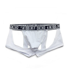 white DM Sexy Mesh Jock Boxers - pridevoyageshop.com - gay men’s underwear and swimwear
