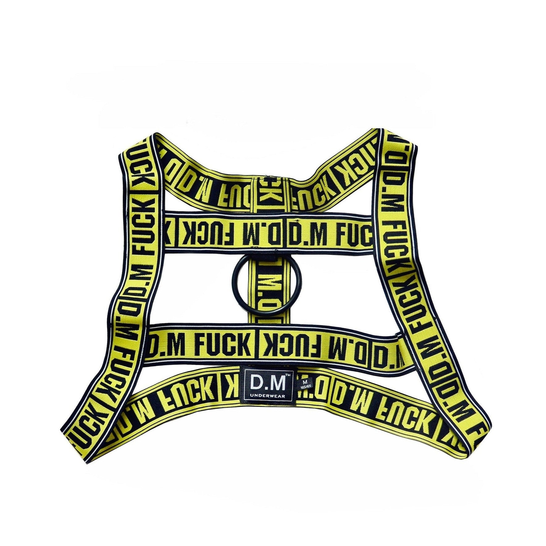 yellow DM F*CK Gay Men Chest Harness | Gay Harness- pridevoyageshop.com - gay men’s harness, lingerie and fetish wear