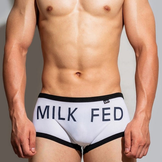 a sexy gay man in white DM Men's Milk Fed Boxer Briefs - pridevoyageshop.com - gay men’s underwear and swimwear