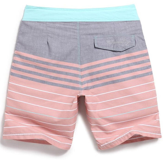 Macaron Candy Stripe Board Shorts - pridevoyageshop.com - gay men’s underwear and swimwear