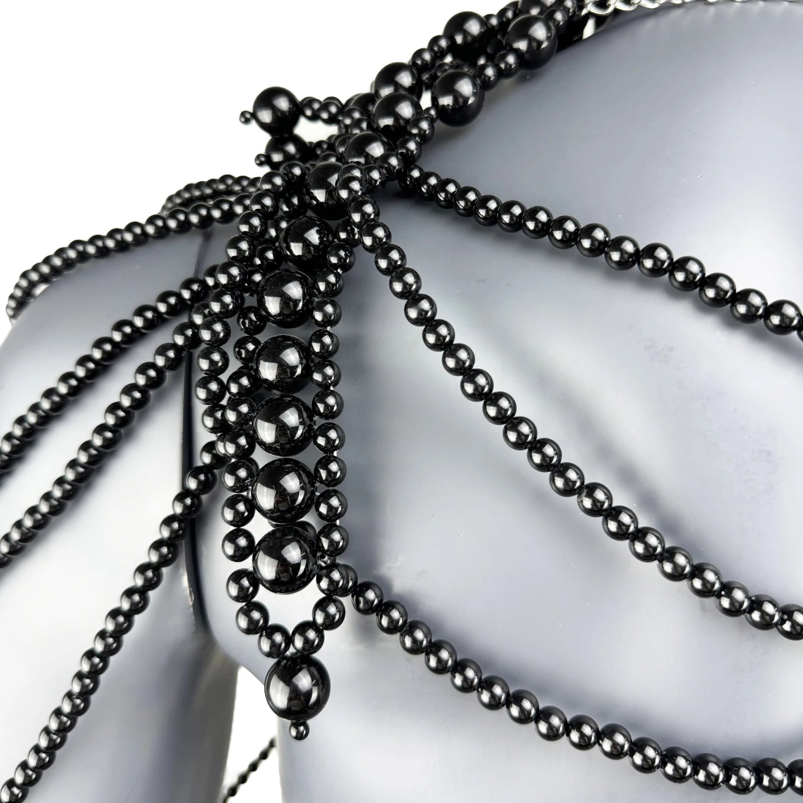 details of Regal Pearl Body Jewelry Harness- pridevoyageshop.com - gay men’s harness, lingerie and fetish wear