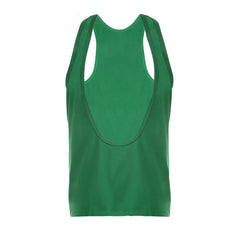 flat lay of Dark green Discipline Plunge Tank - pridevoyageshop.com - gay men's fashion, clubwear, party outfit
