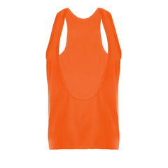 flat lay of Orange Discipline Plunge Tank - pridevoyageshop.com - gay men's fashion, clubwear, party outfit
