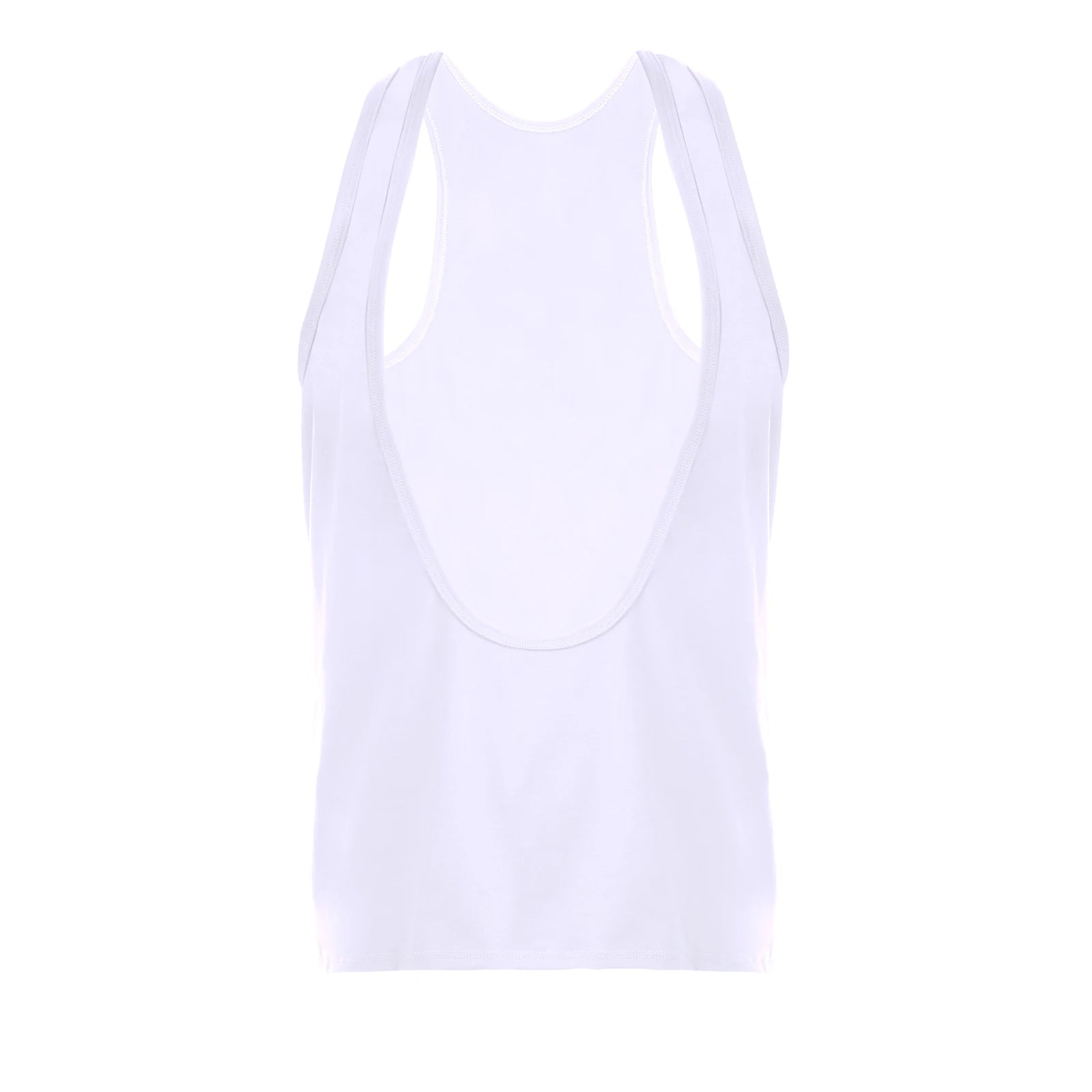 flat lay of White Discipline Plunge Tank - pridevoyageshop.com - gay men's fashion, clubwear, party outfit
