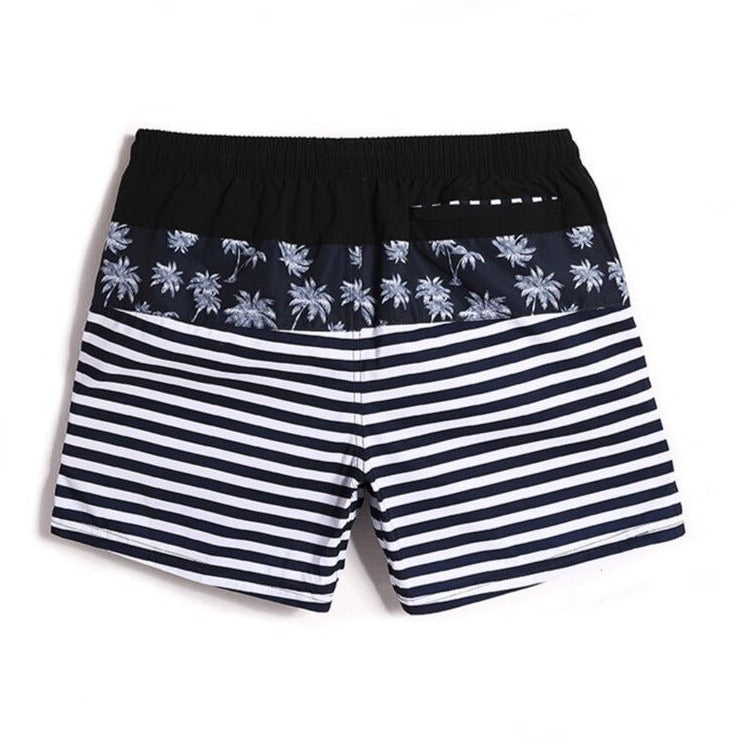 Stripe Marina Flirt Tri-Toned Board Shorts - pridevoyageshop.com - gay men’s underwear and swimwear