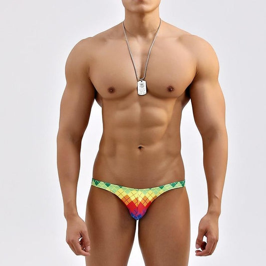 a hot gay man in Men's Prism Splash Ultra Skinny Swim Briefs - pridevoyageshop.com - gay men’s underwear and swimwear