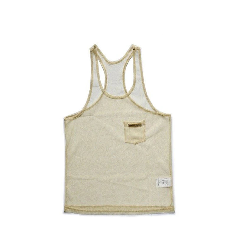 gold Look Dont Touch Mesh Tank – pridevoyageshopcom – gay mens clubwear mesh tanks crop tops fashion tops partywear activewear