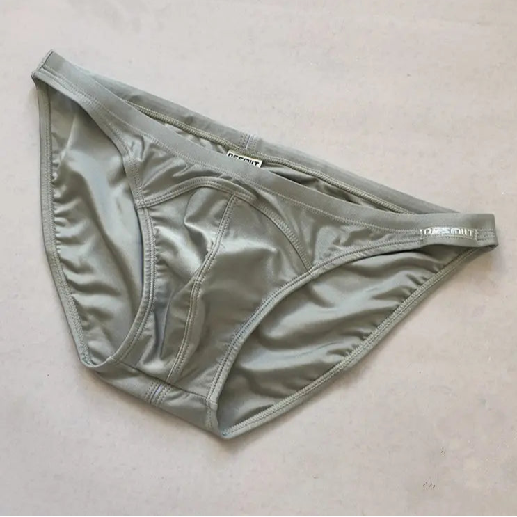 gray Desmiit Men’s Below Sea Level Bikini Swim Briefs - pridevoyageshop.com - gay men’s sexy swim briefs, trunks, board shorts, and bikinis