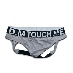 gray Men’s D.M. Touch Me Mesh Jockstrap - pridevoyageshop.com - gay men’s thongs, boxers, briefs and jockstraps