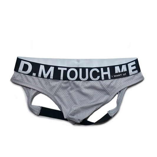 gray Men’s D.M. Touch Me Mesh Jockstrap - pridevoyageshop.com - gay men’s thongs, boxers, briefs and jockstraps