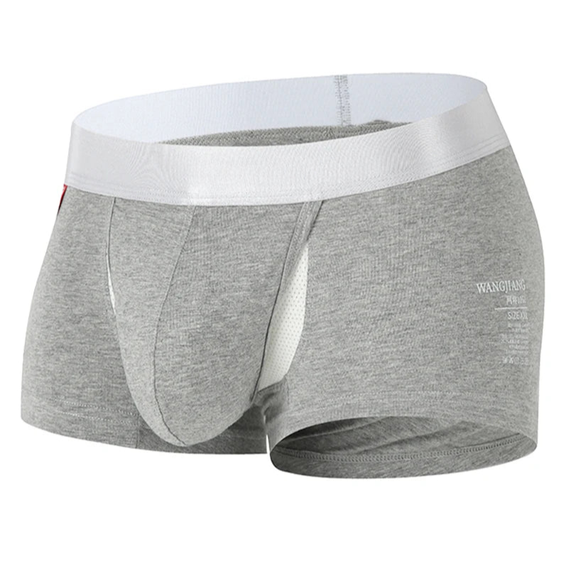 gray Men’s Peek-a-Bulge Mesh Pouch Boxers - pridevoyageshop.com - gay men’s thongs, boxers, briefs and jockstraps