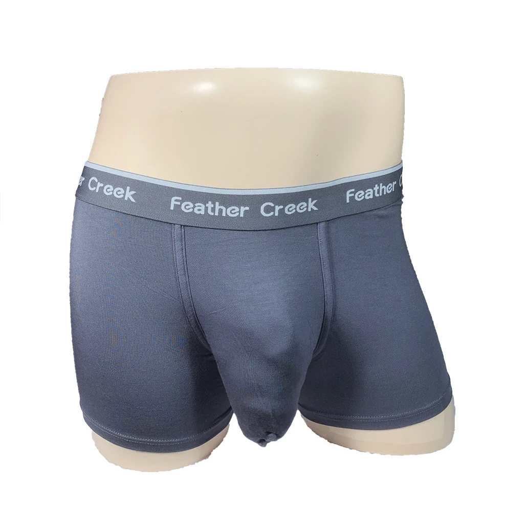 gray Men’s Trophy Trunk Super-Big Pouch Boxers - pridevoyageshop.com - gay men’s thongs, boxers, briefs and jockstraps