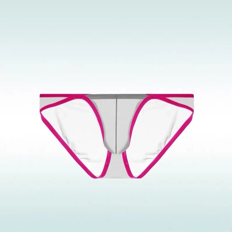 gray Men’s Two-Tone Cutout See Through Bikini Briefs - pridevoyageshop.com - gay men’s thongs, boxers, briefs and jockstraps
