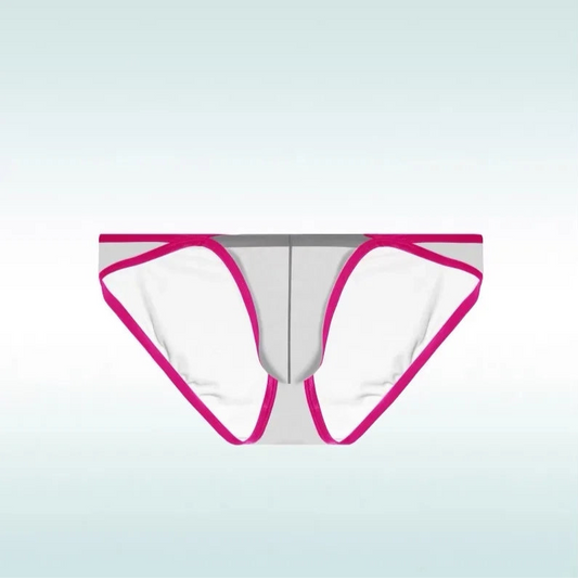 gray Men’s Two-Tone Cutout See Through Bikini Briefs - pridevoyageshop.com - gay men’s thongs, boxers, briefs and jockstraps