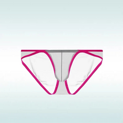 gray Men’s Two-Tone Cutout See Through Bikini Briefs - pridevoyageshop.com - gay men’s thongs, boxers, briefs and jockstraps