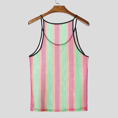 green Boardwalk Candy Stripe Mesh Cami – pridevoyageshop.com – gay men’s harness, lingerie and fetish wear