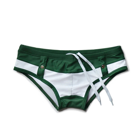 green DM Men’s Side Hustle Swim Briefs - pridevoyageshop.com - gay men’s thongs, boxers, briefs and jockstraps