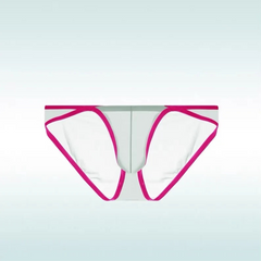 green Men’s Two-Tone Cutout See Through Bikini Briefs - pridevoyageshop.com - gay men’s thongs, boxers, briefs and jockstraps