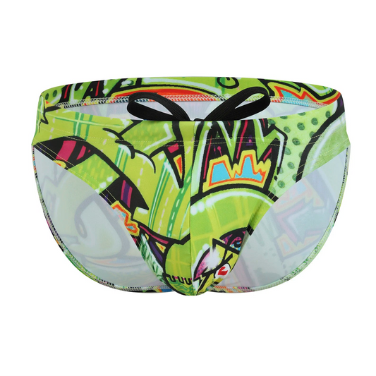 green Men's Wet & Wicked Swim Briefs - pridevoyageshop.com - gay men’s sexy swim briefs, trunks, board shorts, and bikinis