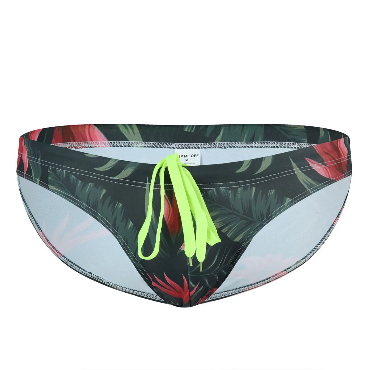 green leaf Men’s Rip Me Off Swim Briefs - pridevoyageshop.com - gay men’s sexy swim briefs, trunks, board shorts, and bikinis