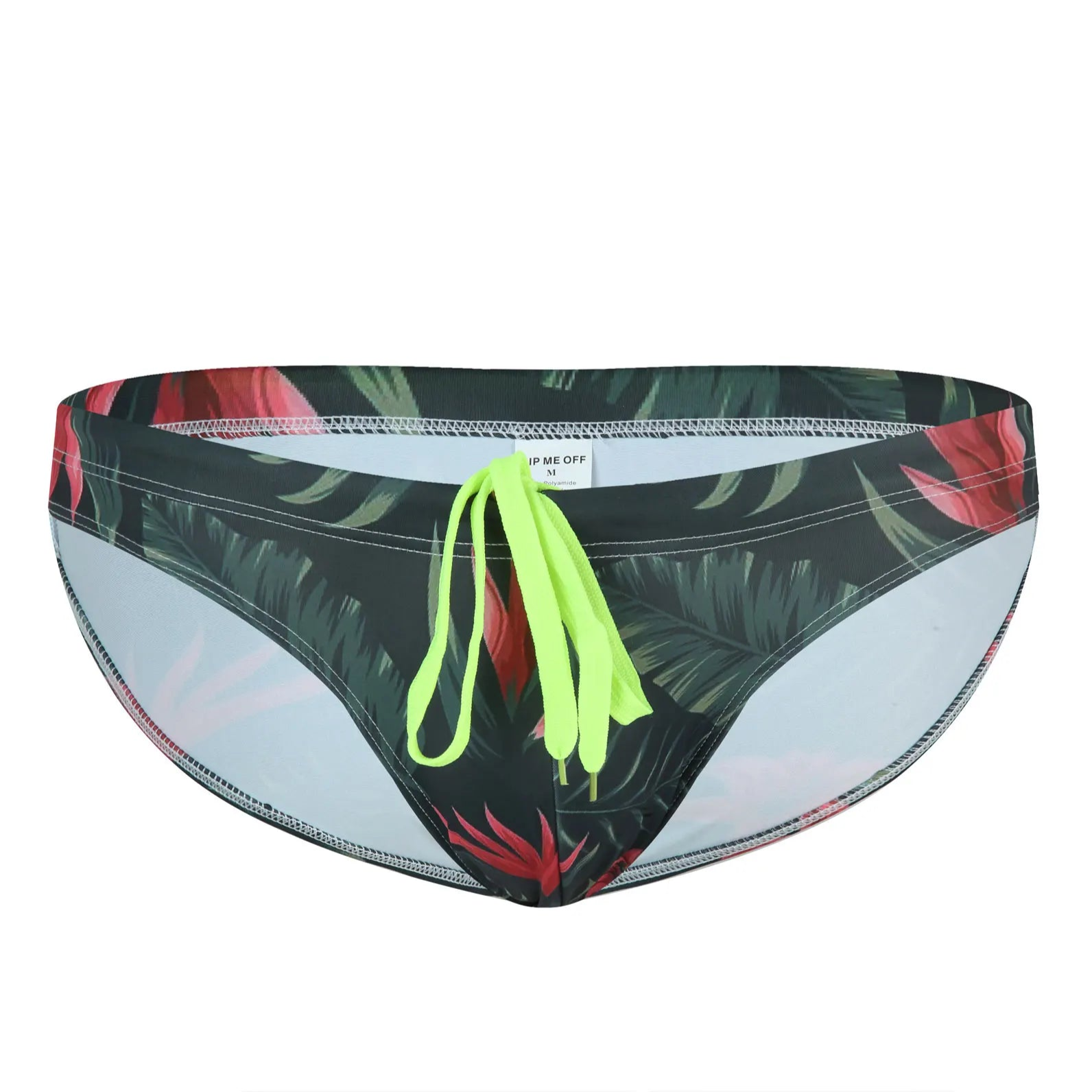 green leaf Men’s Rip Me Off Swim Briefs - pridevoyageshop.com - gay men’s sexy swim briefs, trunks, board shorts, and bikinis