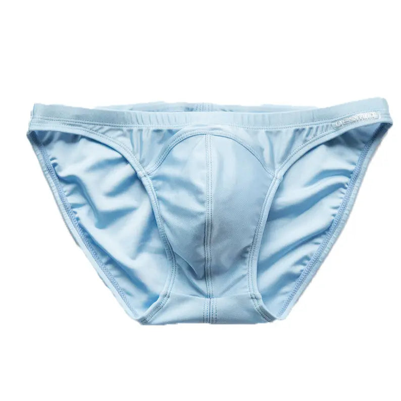 light blue Desmiit Men’s Below Sea Level Bikini Swim Briefs - pridevoyageshop.com - gay men’s sexy swim briefs, trunks, board shorts, and bikinis