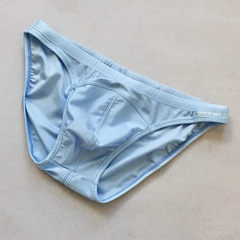 light blue Desmiit Men’s Below Sea Level Bikini Swim Briefs - pridevoyageshop.com - gay men’s sexy swim briefs, trunks, board shorts, and bikinis
