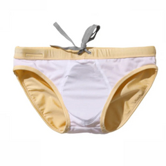 light yellow Men’s Pool Plumper Padded Swim Briefs - pridevoyageshop.com - gay men’s sexy swim briefs, trunks, board shorts, and bikinis
