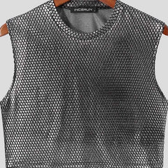 Men's Silver Sequin Crop Top | Gay Crop Tops & Clubwear - pridevoyageshop.com - gay crop tops, gay casual clothes and gay clothes store