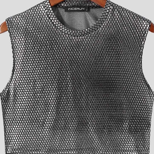 Men's Silver Sequin Crop Top | Gay Crop Tops & Clubwear - pridevoyageshop.com - gay crop tops, gay casual clothes and gay clothes store