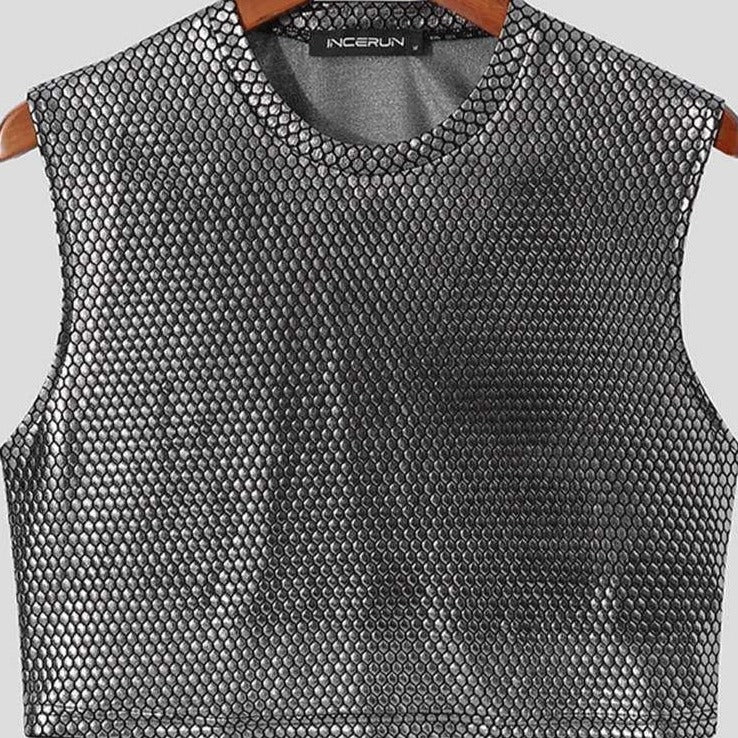 Men's Silver Sequin Crop Top | Gay Crop Tops & Clubwear - pridevoyageshop.com - gay crop tops, gay casual clothes and gay clothes store